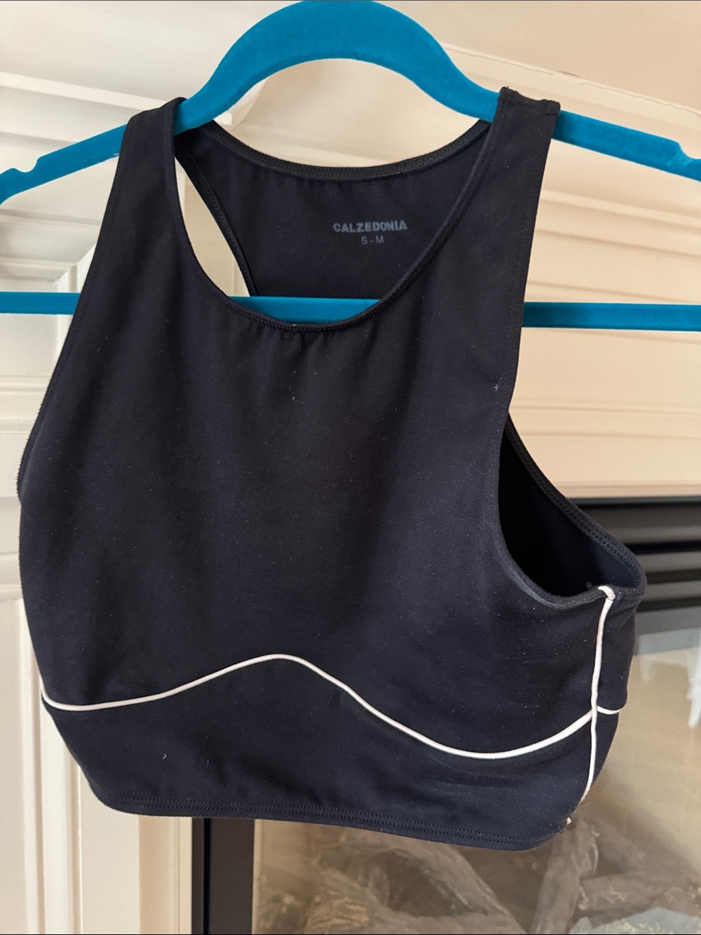 Calzedonia Black Sports Bra with White Contrast Piping